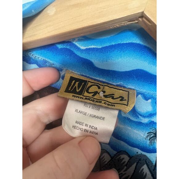 In Gear Men's Blue Swordfish Hawaiian Island Tropical Short Sleeve Shirt Size XL - Picture 3 of 9